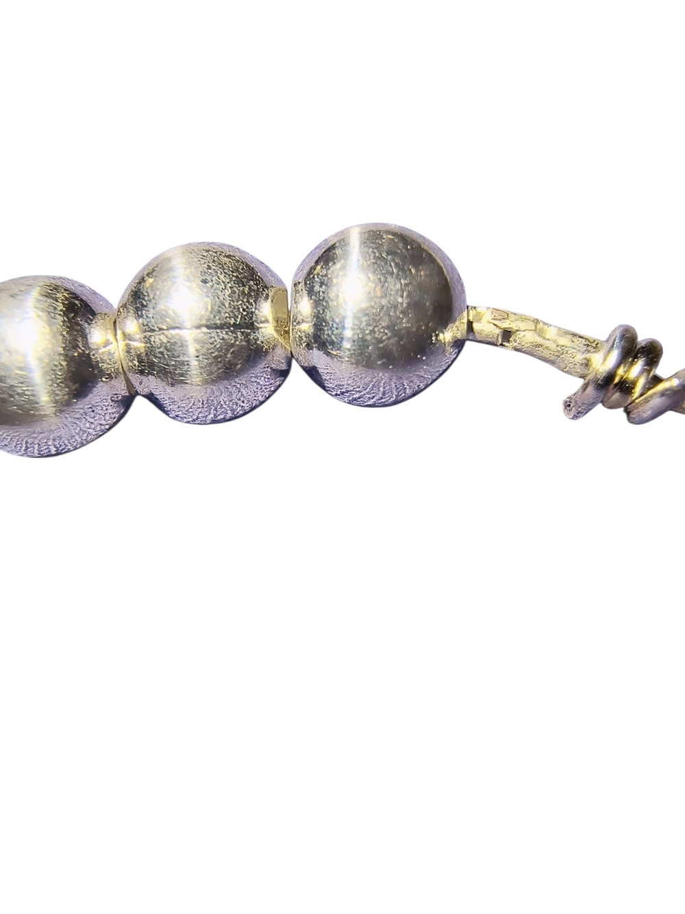 Heavy Sterling Silver Unisex Italy Beaded Chain Necklace 37 Grams - Picture 6 of 10